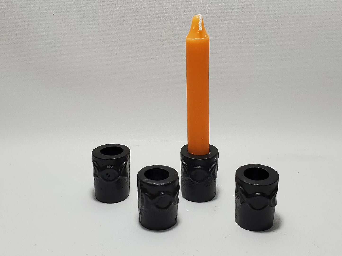 Triple Moon Cast Iron Chime Candle Holder