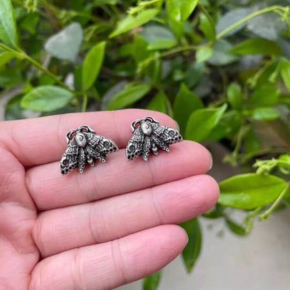 Small Moth Necklace ~ Moth Earrings ~ Lunar Moth Earrings ~ Stud Earrings ~ Post Earrings ~ Silver Earrings ~ Witch Earrings