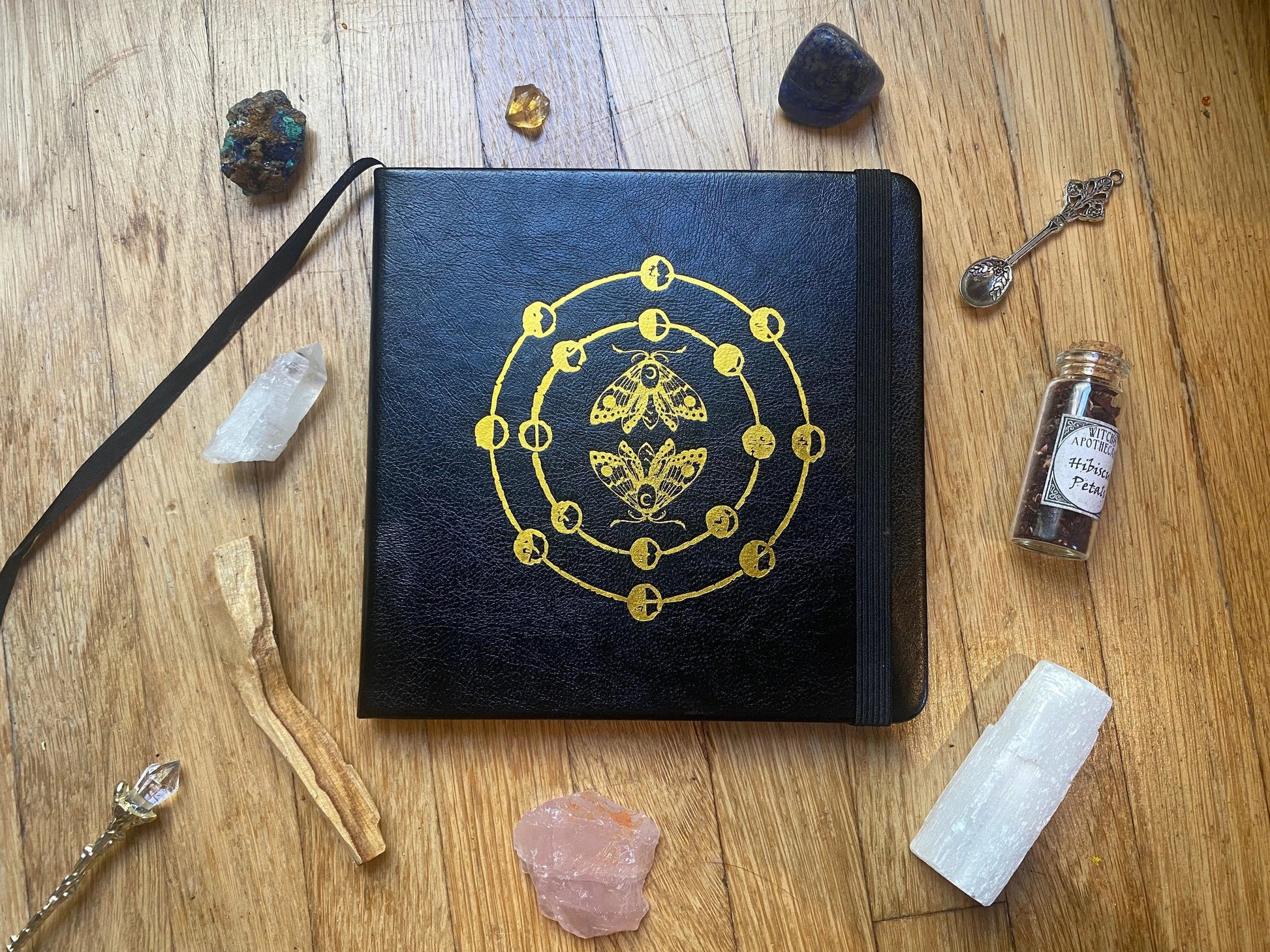 Witchcraft Apothecary w/ Mortar and Pestle ~ Herbs Glass Bottles ~ Book of Shadows Journal ~ Wiccan Pagan Altar Supplies for Potion Making