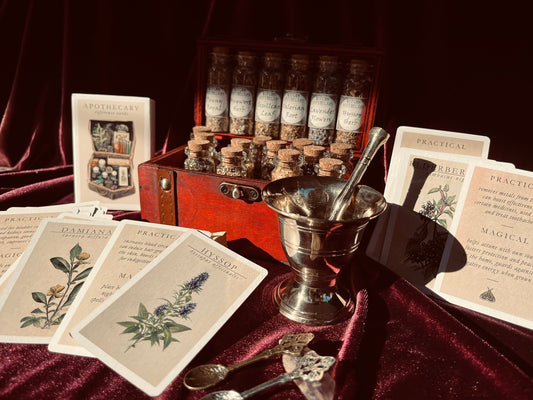 Witchcraft Apothecary Mini ~ Wiccan Pagan Herbs ~ Witch kit box ~ Altar Supplies ~ dried herbs roots berries ~ book of shadows ~ potions