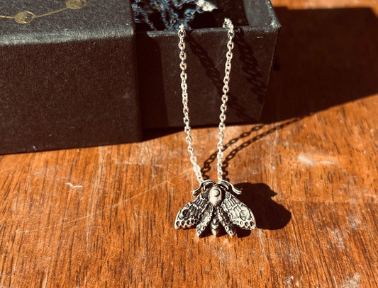 Small Moth Necklace ~ Moth Earrings ~ Lunar Moth Earrings ~ Stud Earrings ~ Post Earrings ~ Silver Earrings ~ Witch Earrings